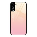 Per Samsung Galaxy S22 + 5G Custodia in vetro a colori sfumati (dal giallo al rosa)