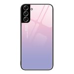 Custodia per telefono in vetro colorato colorato Samsung Galaxy S22+ 5G (cielo viola)