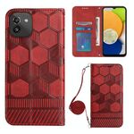 Per Samsung Galaxy A03 164mm Crossbody Football Texture Magnetic PU Phone Case (rosso)