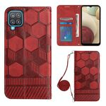 Per Samsung Galaxy A12 5G/M12/F12 Crossbody Football Texture Magnetic PU Phone Case (rosso)