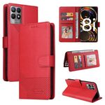 Per Realme 8i GQUTROBE Custodia per telefono in pelle magnetica con sensazione di pelle (rossa)