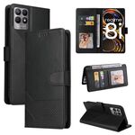 Per Realme 8i GQUTROBE Custodia per telefono in pelle magnetica con sensazione di pelle (nera)