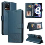 Per Realme 8 GQUTROBE Custodia per telefono in pelle magnetica con sensazione di pelle (blu)