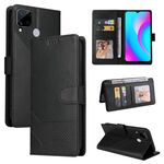 Per Realme C15 GQUTROBE Custodia per telefono in pelle magnetica con sensazione di pelle (nera)