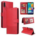 Per Samsung Galaxy A02 GQUTROBE Custodia per telefono in pelle magnetica con sensazione di pelle (rossa)