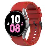 Per Samsung Galaxy Watch5 / Watch5 Pro / Watch4 Cinturino in silicone con struttura in pelle (rosso + verde)