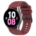 Per Samsung Galaxy Watch5 / Watch5 Pro / Watch4 Cinturino in silicone con struttura in pelle (rosso vino + bianco)