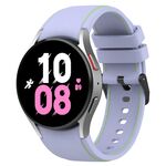 Per Samsung Galaxy Watch5 / Watch5 Pro / Watch4 Cinturino in silicone con struttura in pelle (viola + verde)