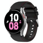 Per Samsung Galaxy Watch5 / Watch5 Pro / Watch4 Cinturino in silicone con struttura in pelle universale (nero + rosso)