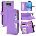 Per ASUS Zenfone 7 Pro ZS671KS Custodia per telefono in pelle con cerniera litchi Texture (viola)