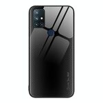 Per OnePlus Nord N10 5G Custodia per telefono TPU in vetro sfumato (nero)