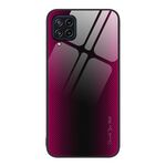 Per Samsung Galaxy M32 Custodia per telefono TPU in vetro sfumato con texture (rosa rossa)