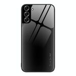 Per Samsung Galaxy S22 + 5G Custodia per telefono TPU in vetro sfumato con texture (nera)