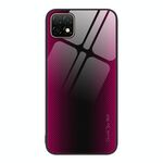 Per Huawei Enjoy 20 Custodia per telefono TPU in vetro sfumato con texture 5G (rosa rossa)