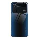 Per Xiaomi Poco M4 Pro Custodia per telefono TPU in vetro sfumato con texture (blu)