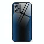 Per Xiaomi Redmi Note 11T Pro Custodia per telefono TPU in vetro sfumato con texture (blu)