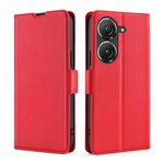 Per Asus Zenfone 9 Custodia per telefono in pelle flip orizzontale con fibbia laterale ultrasottile (rossa)