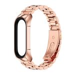 Per Xiaomi Mi Band 6 / 6 NFC MIJOBS TF2 Cinturino in acciaio inossidabile con tre perline (oro rosa)