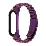 Per Xiaomi Mi Band 6 / 6 NFC MIJOBS TF2 Cinturino in acciaio inossidabile con tre perline (viola)