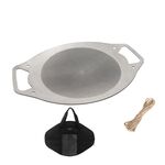 NOBANA Padella per barbecue da esterno Padella da campeggio in acciaio inossidabile, Stile: padella per barbecue + corda di canapa