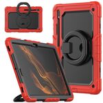 Per Samsung Galaxy Tab S8 + / S7 + Supporto per bracciale in silicone + Custodia per tablet PC (rosso)