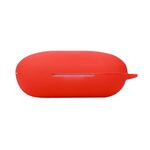 Custodia protettiva in silicone per auricolari Bluetooth tinta unita con moschettone per Skullcandy Push Active (rosso)