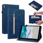 Per Nokia T10 Custodia per tablet in pelle con cerniera tinta unita Skin Feel (blu)