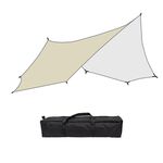 Tenda da esterno ottagonale Tenda da pioggia e protezione solare Tenda da campeggio parasole pergola, colore: cachi