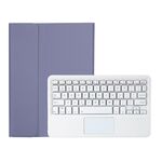 Custodia in pelle per tastiera Bluetooth ultrasottile con struttura in pelle di agnello OP12-A con touchpad per OPPO Pad Air 10,4 pollici (viola)