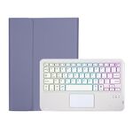 OP12-AS Pelle di agnello Texture Custodia in pelle ultrasottile con tastiera Bluetooth con touchpad e retroilluminazione per OPPO Pad Air 10,4 pollici (viola)