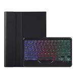OP12-BS Pelle di agnello Texture Custodia in pelle ultrasottile con tastiera Bluetooth con retroilluminazione per OPPO Pad Air 10,4 pollici (nero)