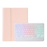 OP12-BS Pelle di agnello Texture Custodia in pelle ultrasottile con tastiera Bluetooth con retroilluminazione per OPPO Pad Air 10,4 pollici (rosa)