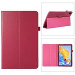 Custodia per tablet in pelle con texture litchi per Honor Pad 8 con supporto (rosa rossa)
