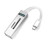 15102 5 in 1 USB-C / Type-C a USB3.0 + Adattatore HUB per lettore di schede SD / TF (argento)