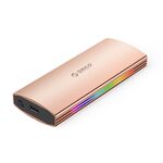 ORICO M2R2-G2-RG 10 Gbps Multi-Color Glowing RGB Gaming Style M.2 NVMe SSD Enclosure (Oro)