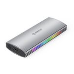 ORICO M2R2-G2-SV 10Gbps Multi-Color Glowing RGB Gaming Style M.2 NVMe SSD Enclosure(Silver)