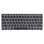 Tastiera per HP EliteBook 820 G3 versione USA con retroilluminazione e puntamento (argento)