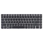 Tastiera per HP EliteBook 840 G3 versione USA con retroilluminazione e puntamento (argento)