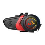 Casco da moto Chiamata Musica Navigazione Cuffie Bluetooth, Colore: Rosso (Microfono a tubo rigido)