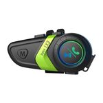 Casco da moto Chiamata Musica Navigazione Cuffie Bluetooth, Colore: Verde (Microfono a tubo rigido)