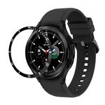 Per Samsung Galaxy Watch 46mm Anello con castone in acciaio inossidabile Water Ghost (nero)