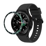 Per Samsung Galaxy Watch 46mm Anello con castone in acciaio inossidabile Water Ghost (verde scuro)