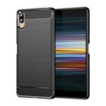 Per Sony Xperia L3 Custodia per telefono in fibra di carbonio con struttura spazzolata (nera)
