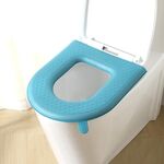 Sedile WC lavabile impermeabile ispessito per uso domestico, colore: blu