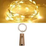 2 pezzi di luci decorative natalizie con sughero per vino a LED, spec: 2m 20 luci (bianco caldo)