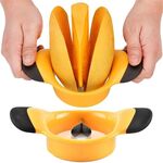 Splitter per mango in acciaio inossidabile da 2 pezzi per tagliare la frutta (giallo)