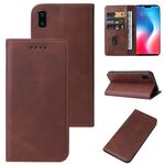 Custodia per telefono in pelle con chiusura magnetica per vivo V19 (marrone)