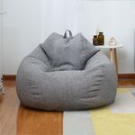 Fodera in tessuto per sedia a sacco per divano pigro, dimensioni: 90x110 cm (grigio scuro)