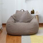 Fodera in tessuto per sedia a sacco per divano pigro, dimensioni: 90x110 cm (marrone lino)
