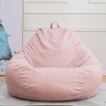 Fodera in tessuto per sedia a sacco per divano pigro, dimensioni: 90x110 cm (rosa ciliegia)